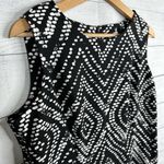 Mario Serrani Womens size 14 Sleeveless Shift Diamond Black White Dress Photo 5