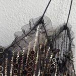 Forever 21 Black Sequin Thin Strap Cover Up See Through Mesh Dress Festival S Photo 6