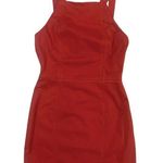 ZARA Overall Mini Dress Peekaboo Back Top Stitching Orange Small Photo 0