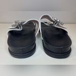 Schutz Ariel Crystal-Buckle Sporty Slide White Snake Croc Sandals Size 10 B Photo 5