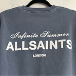 All Saints Etta Soleil Oversized Crewneck Sweatshirt Flint Stone Blue Sze Medium Photo 6
