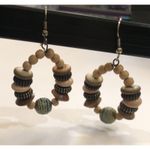 Handmade Womens Boho Dangly Earrings‎  Pretty Stones Geometric Festival Circle Photo 6