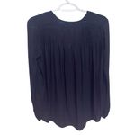 Ro & De Black Peasant Blouse XS Relaxed Fit Flowy Tie Front V Neck Long Sleeve Photo 6