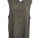 Fever Olive Green Sleeveless Button Photo 0