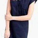 J Crew navy cotton lace up neck peasant S knee length dress Blue Photo 0