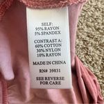 NWT Artesia Dusty Rose Pink Babydoll Top Size Large Lace Stretch Boho Bl… Photo 4