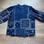 FRNCH Paris Floral Long Sleeves Cotton Button Front Shirt Size M Lace Accents Photo 8