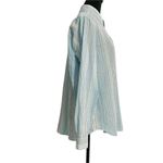 Lands' End  Size Medium  Top Blouse Button Up Cotton Linen Blend Photo 2