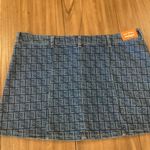 Wrangler X LEON BRIDGES LASER monogram button blue denim mini SKIRT XL NWT Photo 9