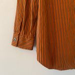 Lafayette 148 Orange Brown Pinstripe Button Down Shirt Cotton Preppy size Small Photo 7