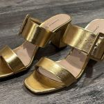 Chinese Laundry NWOB gold buckle heel sandals 7.5 Photo 3