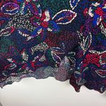 Calessa Floral Tunic Top Large Multicolor Artsy Boho Stretch Abstract Office Black Photo 2