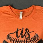 Bella Canvas Tis The Season Softball Baseball Womens XL Orange Short Sleeve Tee T-shirt Bella Photo 2