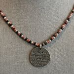 Handmade NEW FANTASTIC BEADED CHOKER NECKLACE SILVER TONE PENDANT “WANDERLUST … Photo 2