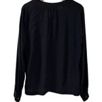 Gap  Blouse Small Black V-Neck Side Slit Long Sleeve Tunic Rayon Adult Womens Photo 6