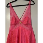 Victoria's Secret Hot Pink Satin Lace Slip Dress Crossback Negligee Bow Photo 3