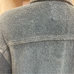 ZARA Women’s Terrycloth Effect Distressed Denim Jacket Blue Sz Medium RARE Photo 6