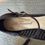 Lulu Townsend  Black Mesh Bow Pointed Toe Ankle Strap High Heels Sz 8 Photo 10