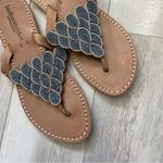 Laidback London Sandals laith beaded flip flop womens Brown size 10 handmade Photo 1