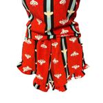 Womens Bee Print‎ Pajama Set Short Sleeve Top & Ruffle Shorts Loungewear** Red Photo 3