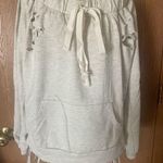 Active USA  Off-The-Shoulder Distressed Long-Sleeve Crewneck Photo 0