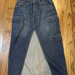 American Eagle Y2K Low-Rise Maxi Jean Skirt Sz 8 Medium Wash Grunge Denim Photo 0