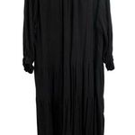 Silk & Salt Dress Large Black Midi Tiered Skirt Boho Photo 2