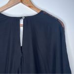 Karina Grimaldi 100% Silk Black Sequin/Beaded Sleeve Blouse Size XS Photo 1