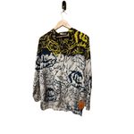 ETRO Silk Floral Print Blouse Size 10 Yellow Photo 4
