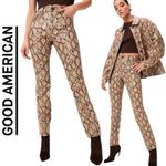 Good American  Good Classic Faux Leather Pant  Neutral Snake  Size 4 / 27 Photo 2