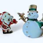 Santa & Snowman Pin Set NEW Photo 0