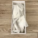 Boutique White Pearl Beaded Sling Back Satin Pointed Toe Heel Flat Size 7 Photo 11