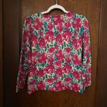 Garnet Hill  Tulip Print Merino Wool Cardigan Sweater XL Photo 3