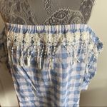 Tassels N Lace Tassel and lace blue gingham top - size M - NWT Photo 5