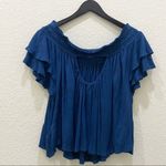 Free People OB474685 “Santorini” Off the Shoulder Sapphire Blue Top Size M Photo 5