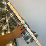 Eden & Olivia Green White Plaid Button Down Shirt Zip Pocket Top Small Womens Photo 5