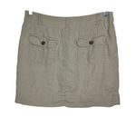 Cynthia Rowley 100% Linen Cargo Skirt Ss 8 Taupe Tan Pockets Photo 1