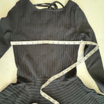 Topshop  Long Sleeve Lace-Up Back Ribbed sweater Mini skater Dress US 4 black Photo 8