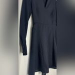 Club Monaco Long Sleeve Navy Dress v neck boho fit flare small polka dot 0 Blue Photo 3