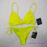 New! Set! It's Now Cool‎ the frill tri eco neon lime rib bikini, size XL Green Photo 5