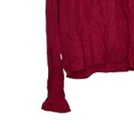 Glam Long Sleeve Ruffled‎ Mock Neck Slouchy Button Up Shirt Women Large NWT Red Photo 2