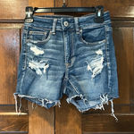 American Eagle Next Level Stretch Shorts Ripped Size 2 Jeans Denim Photo 0