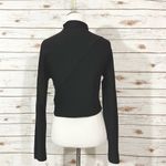 ZARA  W & B Cropped Mockneck Long Sleeve Tee - Black - Medium Photo 9