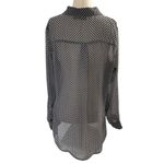 Ana A New Approach Women Size Medium Black White Shirt Button Up Sheer (5-246) Photo 1