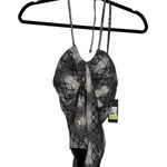 RACHEL Rachel Roy Grey Snakeskin Print Halter One Piece Swimsuit Size Small NWT Gray Photo 2