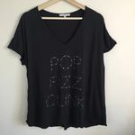 Junk Food Clothing JUNK FOOD Black Grey Pop Fizz Clink V Neck Graphic Tee Photo 0