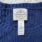 st. john's bay  Womens Crew Neck Long Sleeve Cable Knit Pullover Sweater Navy Photo 4