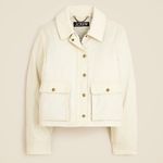 J.Crew  Cropped Barn Jacket in ripstop cotton in Ivory Lace Size XS NWT Photo 4
