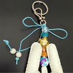 Adorable White Animal Plush Cushion Beaded FOB Bag Charm Photo 4