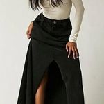 Free People  FP One Kona Maxi Long Skirt Black Button New XS Photo 0